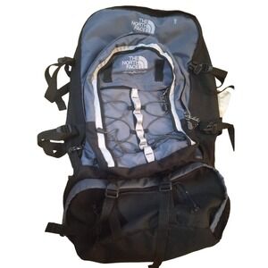 VTG The North Face 100L + 20L Hiking Backpack Fire Wall Black & Grey RARE